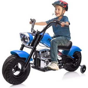 Youth Electric Motorcycle, 36V 350W Brushless Off-Road with 16.5mph, Music Player, Spring Suspension, LED Lights and Leather Seat - 1 of 4