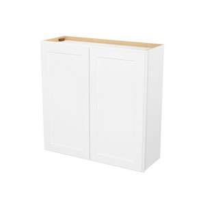 HOMLUX Easy-DIY 12 in D in Shaker White Ready to Assemble Wall Kitchen Cabinet 2 Doors-2 Shelves - 1 of 4