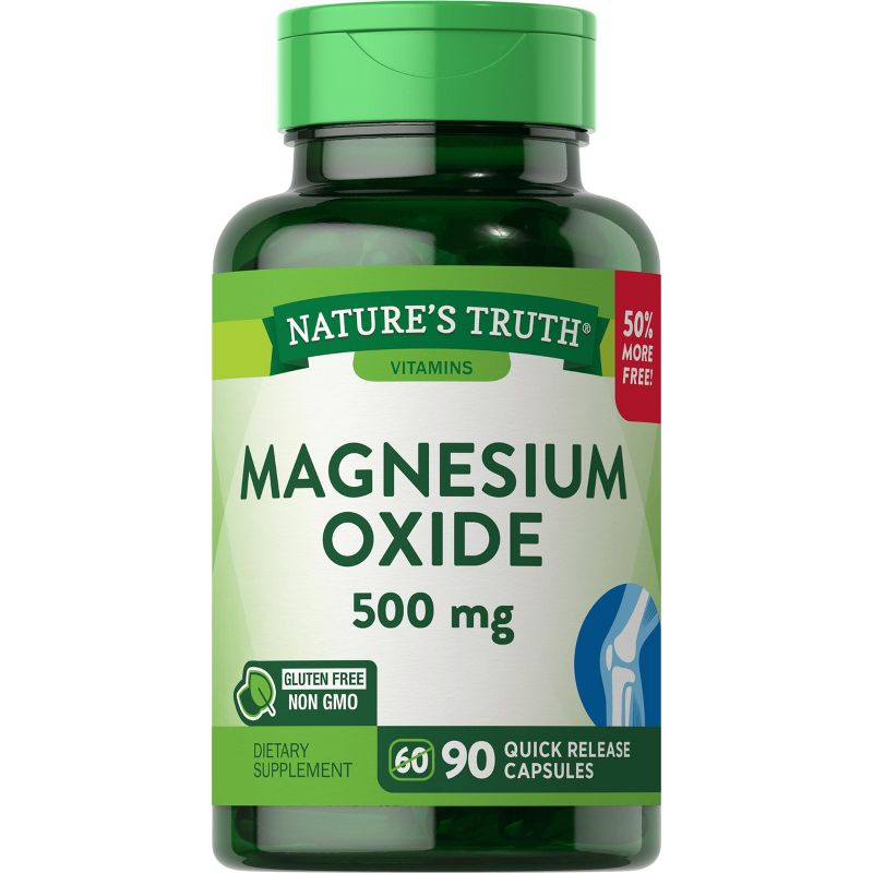 Nature's Truth Magnesium Oxide 500mg | 90 Capsules, 1 of 5
