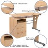 Flash Furniture Computer Desk with Three Drawer Single Pedestal and Pull-Out Keyboard Tray - 3 of 4