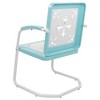 Northlight 35" Square Outdoor Retro Tulip Steel Armchair, Blue and White - 4 of 4