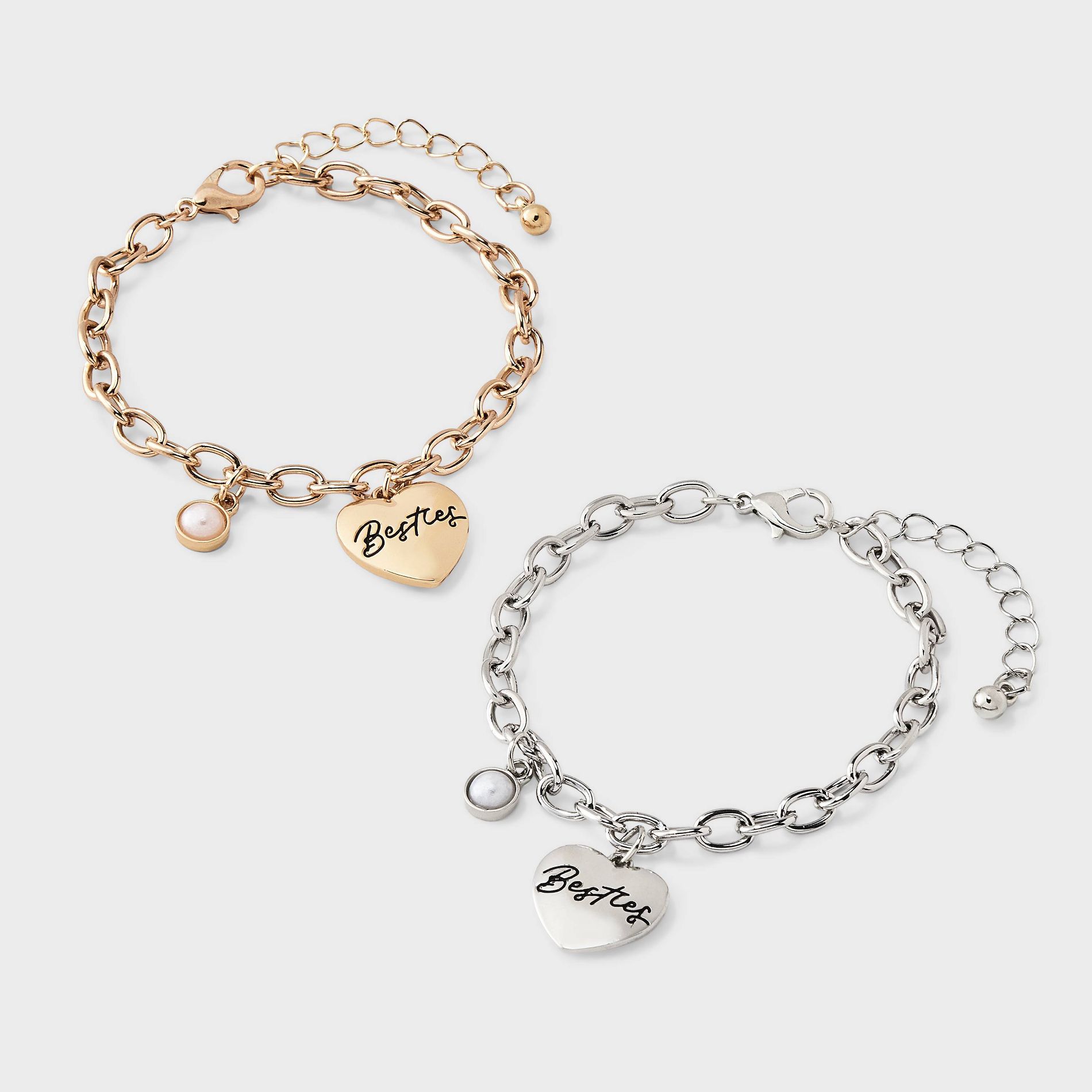 Girls' Besties Charm Bracelet 2pc - art class™ Silver/Gold
