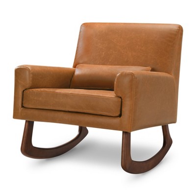 Nursery Works Sleepytime Rocker with Walnut Legs - Tan Leather
