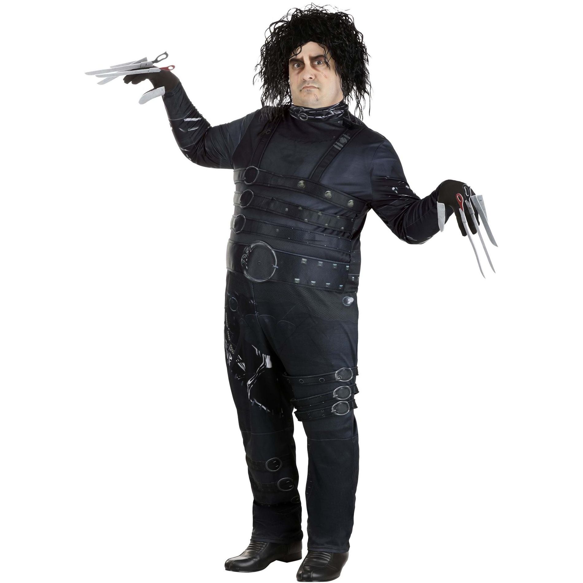 HalloweenCostumes.com 4X  Men  Plus Size Edward Scissorhands Costume, Gray/Gray