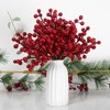 Aoibox 32 Pack 6.5 Inch Artificial Red Berry Stems Christmas Tree Decorations Realistic Holly Berries for Holiday Home DIY Ornaments - 4 of 4