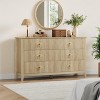Fluted Dresser 54 Inch Wide, 7-Drawer Wood Dresser for Bedroom, Modern Chest of Drawers, Storage Organizer Cabinet for Living Room, Hallway - 4 of 4