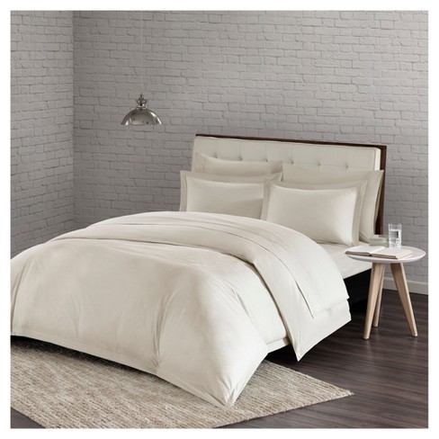 Ivory Comfort Wash Duvet Cover Mini Set Full Queen Target