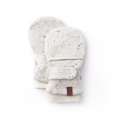 Image of goumikids baby organic cotton knit mitts - shell 0-3m