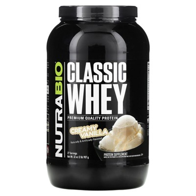 NutraBio Classic Whey Protein, Creamy Vanilla, 2 lbs (907 g)