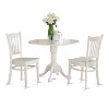 HomeStock  5 Piece Kitchen Table & Chairs Set Includes a Round Dining Room Table with Dropleaf and 4 Dining Chairs, 42x42 Inch, Linen White - 2 of 4