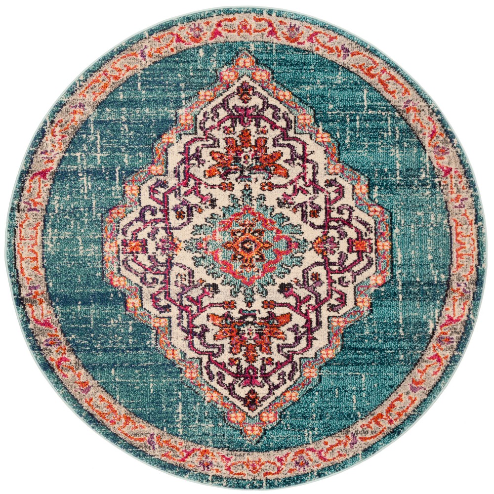 5' Medallion Round Area Rug Blue - Safavieh