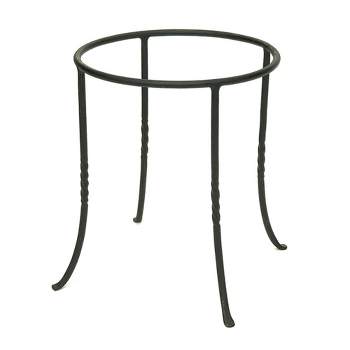 Indoor/Outdoor Patio Iron Ring Plant Stand Black Powder Coat Finish - Achla Designs