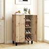 Tangkula Shoe Storage Cabinet 4-Tier Shoe Organizer w/ Removable Shelves & 2 Doors - 2 of 4