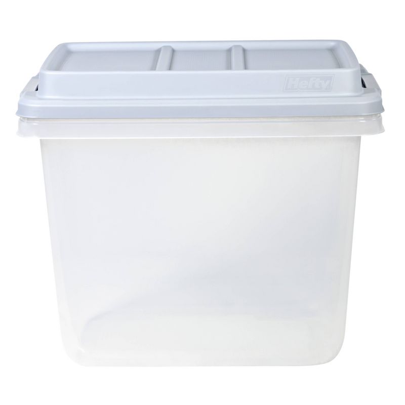 Hefty 32qt Slim Clear Plastic Storage Bin with Gray HI-RISE Stackable Lid, 5 of 11