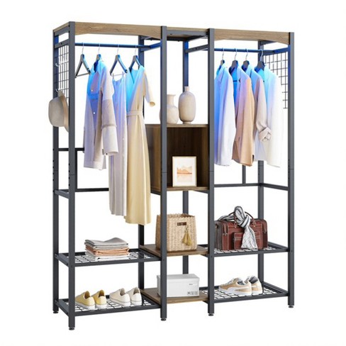 Mdesign Large 20 Shelf Fabric Over Rod Closet Hanging Storage Unit : Target