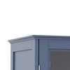 Gulches Vintage Blue Minimalist Buffet Cabinet - Double Glass Doors & Drawer, Wooden Sideboard for Living Room/Dining Room/Hallway - 3 of 4