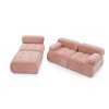 NicBex Modular Velvet Sectional Sofa,Button Tufted L Shaped Couch with Reversible Ottoman for Living Room,Apartment,Office,Pink - 4 of 4