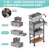 2In1 Diaper Caddy & 4-Tier Rolling Diaper Cart, Diaper Caddy Organizer Cart with Dividers & Drawer - 3 of 4