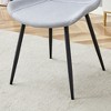 Kumasinova Dining Chairs Set of 4/6,Kitchen Chairs with Faux Leather/Linen-Cotton/Suede Back,Accent Chairs with Curved Widened CushionU&Metal Legs - 4 of 4
