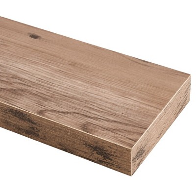 Rustic Mahogany Floating Mantel Wall Shelf, 17.6" L