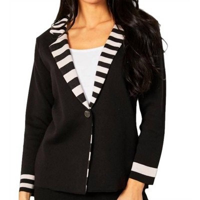 Women's Double Striped Blazer - Angel Apparel
