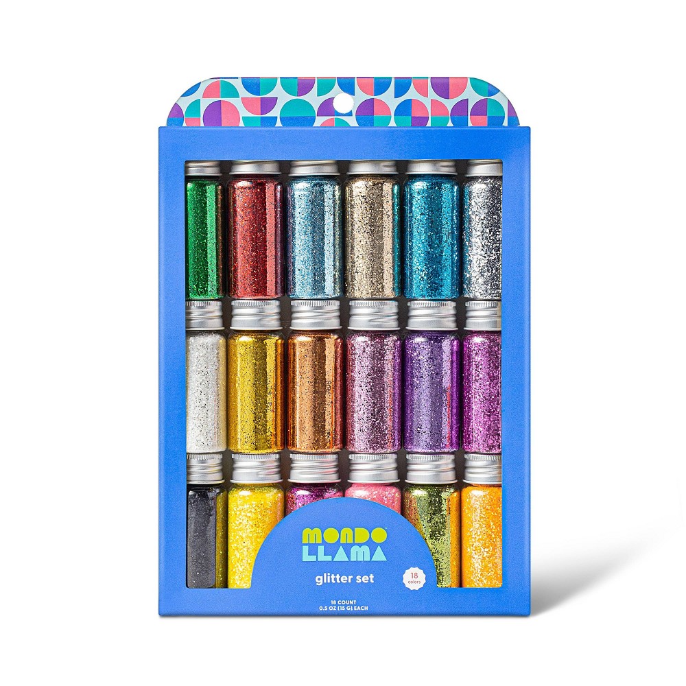 Photos - Creativity Set / Science Kit 18ct Glitter Set - Mondo Llama™: Multicolor Craft Embellishments, Loose PET Material, 6+ Years, 18 Pieces