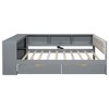 PAGED Modern Wooden Storage Bed, Twin Size Platform Bed Frame with Drawers, Shelves, Upholstered Headboard and Charging Ports for Children - 3 of 4