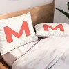 Deny Designs Standard April Lane Art Block Red Monogram M Microfiber Printed Pillow Sham - 2 of 3