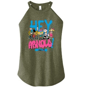 Women's - Hey Arnold! - Arnold Spray Paint 96 Graphic High Neck Tank - 1 of 3