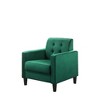 Velvet Accent Armchair with Tufted Back, Full Foam Seat and Square Arms for Living Room - 2 of 4