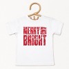 Merry and Bright Block Distressed - Toddler Short Sleeve Graphic T-Shirt - 2 of 4