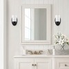 Dewdrop Farmhouse 1-Light Bathroom Vanity Light Brushed Nickel Iron Finish with Glass Shade ETL Certified Wall Mounted Fixture for Bedroom Hallway - 4 of 4