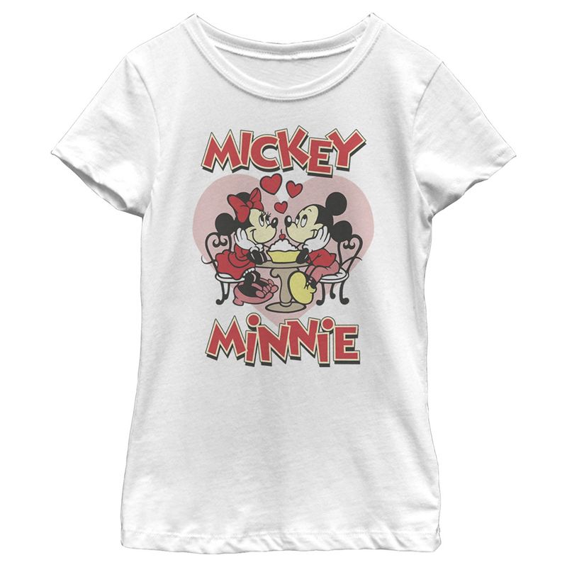 Girl's Disney Mickey and Minnie Share a Sundae T-Shirt, 1 of 5