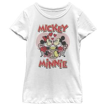 Girl's Disney Mickey and Minnie Share a Sundae T-Shirt