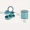 HTUTWOO 4-Layer Rotatable Jewelry Storage Box with Mirror, Women's Small Travel Jewelry Box for Earrings, Necklaces and Rings - 4 of 4