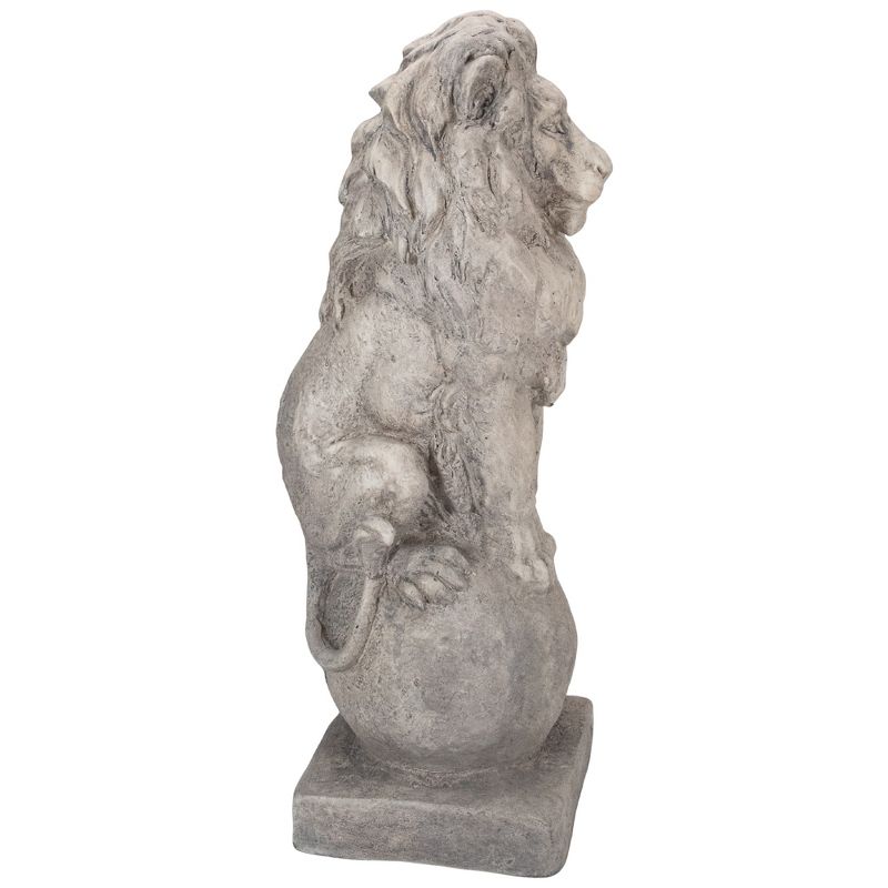 Northlight 18" Sitting Regal Lion Outdoor Pedestal Garden Statue, 3 of 6