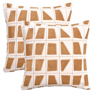 REGALWOVEN Geometric Soft Plush Modern Decorative Throw Pillows Cases 2 Pcs - 1 of 4