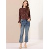 Allegra K Women's Vintage Floral Tie Neck Long Sleeve Ruffled Collar Peasant Blouse - 3 of 4