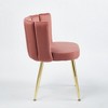 Okak Modern Accent Chair, with Iron Tube Golden Color Legs, Velvet and Comfortable Backrest, Set of 2 - 4 of 4