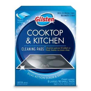 Glisten Cooktop & Kitchen Cleaning Pads – Includes 8 Large and 16 Small Pads - 1 of 4