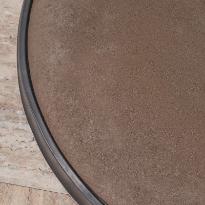 55 lb Brown and Black Concrete and Iron Patio Umbrella Base