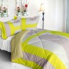 Slickblue Patchwork Comforter & Sham Set, Reversible Down Alt Quilt, Handmade Look, Twin Size Bedding, Pink/Yellow - 2 of 3