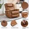 Heat Massage Recliner Chair with Rocker & 360° Swivel, Manual Handle, Fabric Upholstery for Living Room - 3 of 4