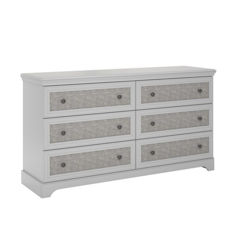 Chelton 6 Drawer Dresser With Fabric Inserts Gray Room Joy