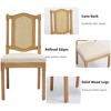 QingMoon Vintage Dining Chairs Set of 2, Wooden Decor Chairs with Square Rattan Backrest and Linen Upholstered Seat for Living Room - 4 of 4