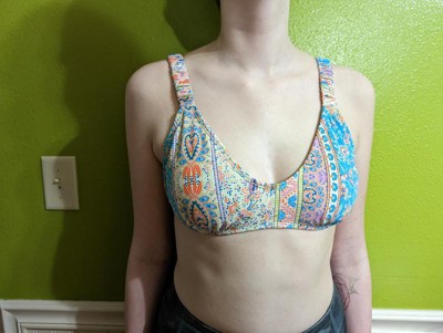 VINTAGE FRENCH RED PAISLEY BRALETTE - (34C/36B/32D)