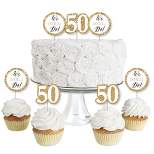 Big Dot of Happiness We Still Do - 50th Wedding Anniversary - Dessert Cupcake Toppers - Anniversary Party Clear Treat Picks - Set of 24