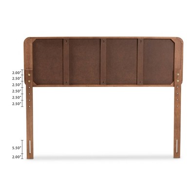 Artemis Mid-Century Walnut Brown Queen Platform Bed with Headboard