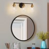 Modern 3 Light Black+Bronze Bathroom Vanity Light with Clear Glass Shade, E26 Wall Sconces Over Mirror for Living Room - 4 of 4