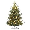 HOMCOM 7.5 ft PreLit Nordic Pine Artificial Christmas Tree, Hinged Xmas Tree with 300 LED Lights and 1218 Branch Tips for Holiday Party Decor, Green - 4 of 4